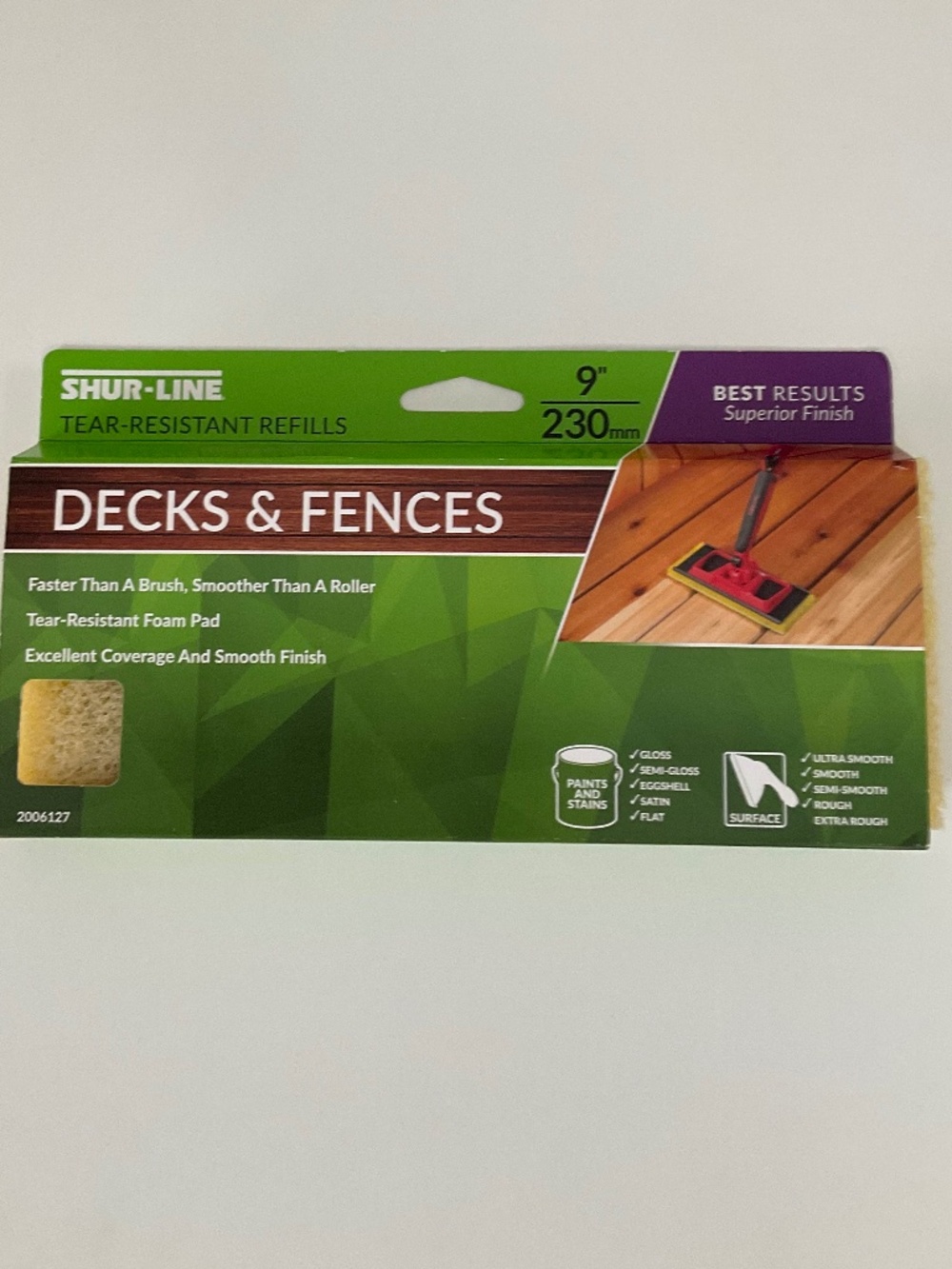 Shur-Line 9-inch Decks & Fences Tear-Resistant Foam Pad Refill